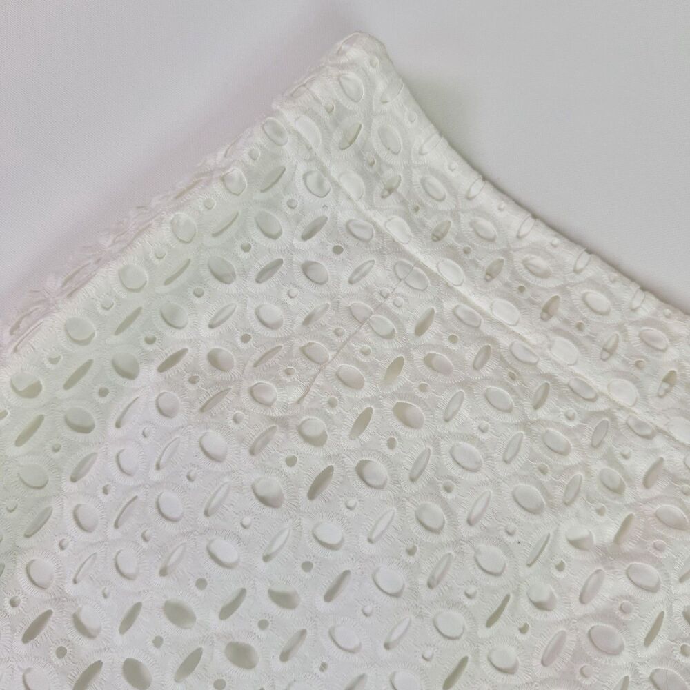 Banana Republic Pencil Skirt White Floral Eyelet Women 8 Classic Career Workwear